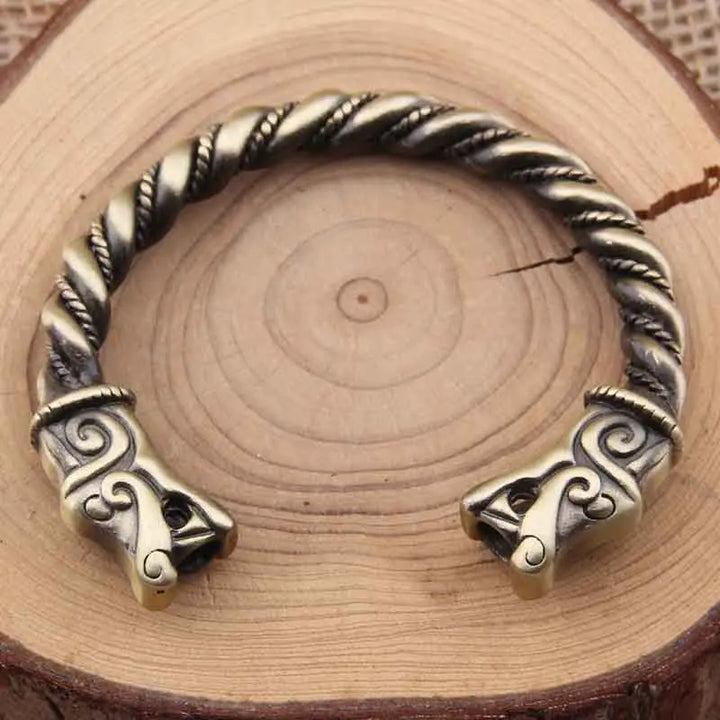 Fenrir Fury: Double Thread Viking Wolf Bangle