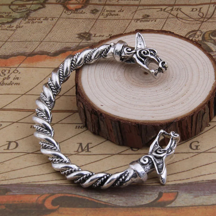 Wolf Wisdom: Nordic Rune Bangle for Modern Vikings