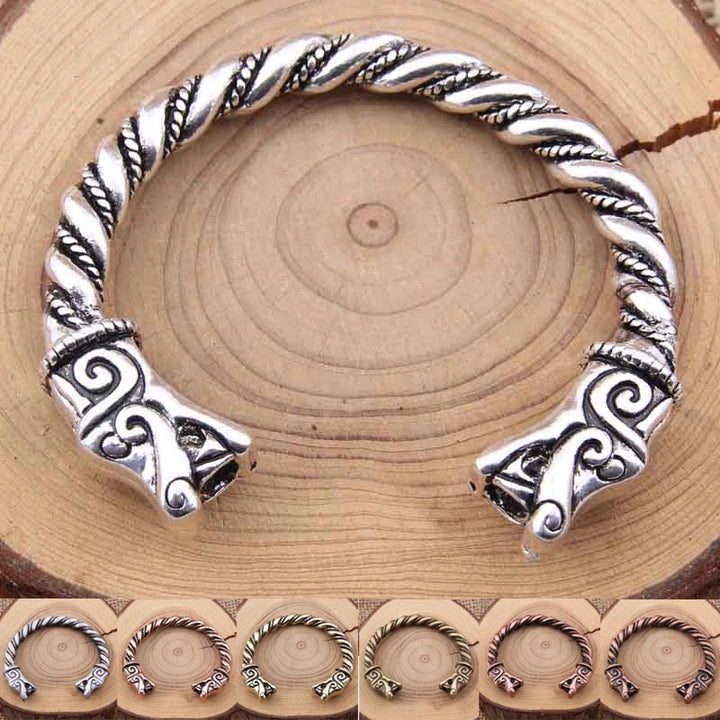 Fenrir Fury: Double Thread Viking Wolf Bangle