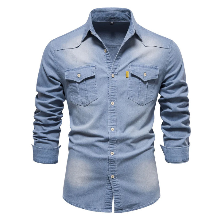 Denim Days: Long Sleeve Slim-Fit Shirt – Classic Style, Modern Vibe!