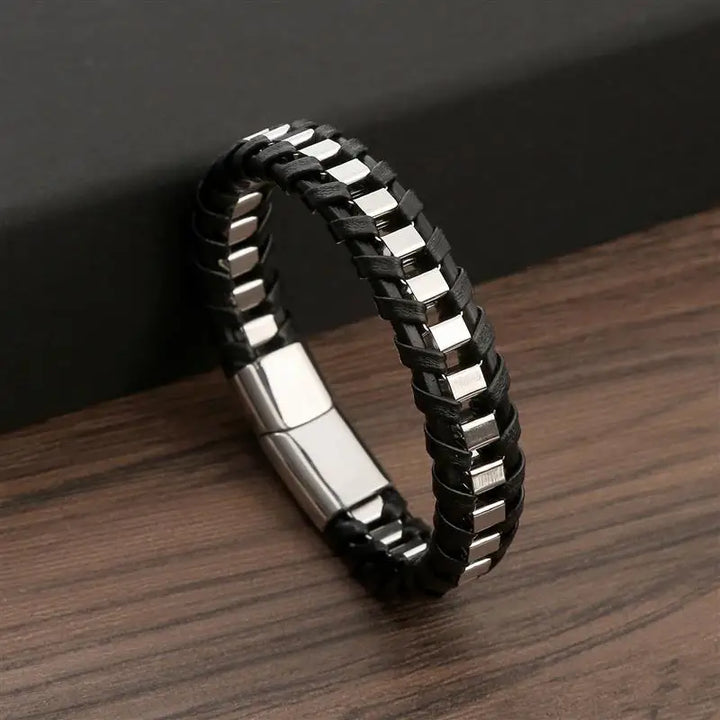 Rugged Rebel: Braided Leather Bracelet for the Bold & Stylish!