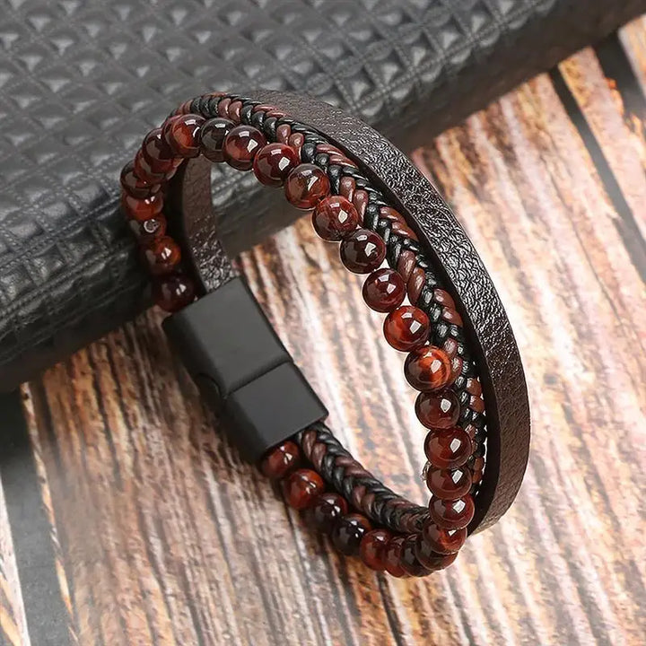 The Ultimate Arm Candy: Hand-Woven Leather Bracelet for the Modern Man!