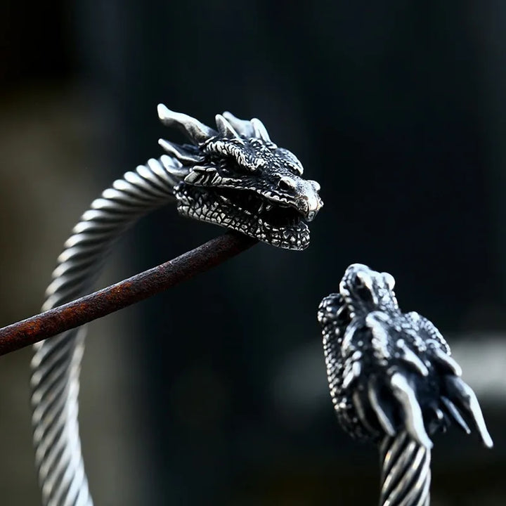 Dragon Duo: Domineering Viking Bracelet