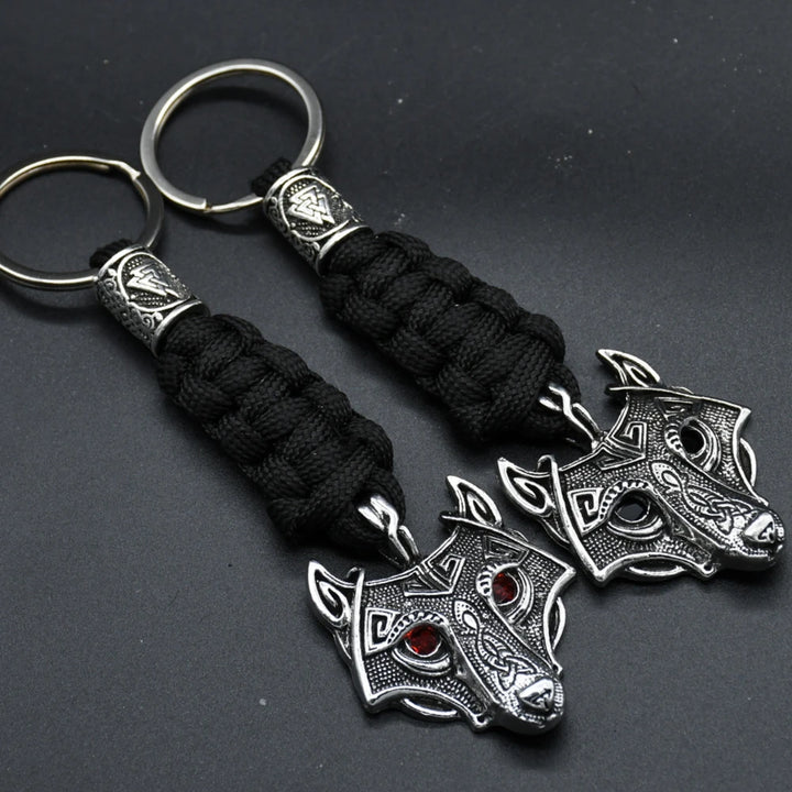 Wolf Spirit Keychain: Nordic Mythology Survival Rope