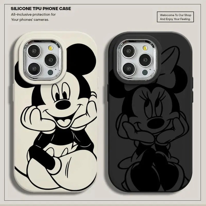 Mickey & Minnie Magic: Luxury Silicone iPhone Case for Disney Fans!