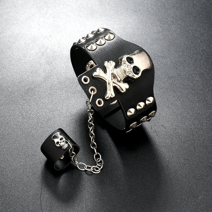 Skeleton Chic: The Ultimate Gothic Rock Bracelet for Halloween Vibes!