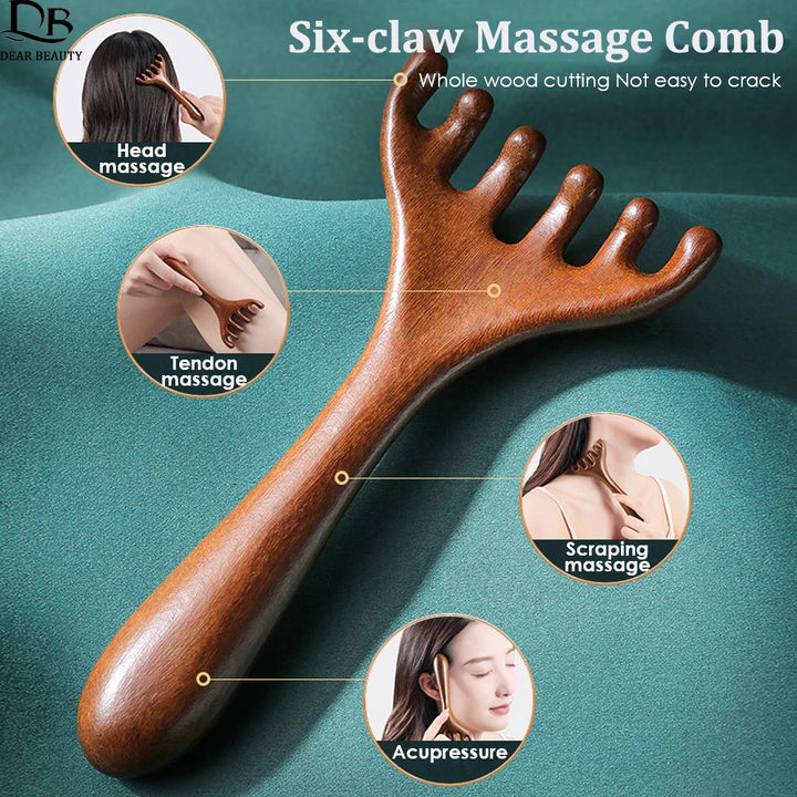 Claw Your Way to Relaxation: Sandalwood Meridian Massager