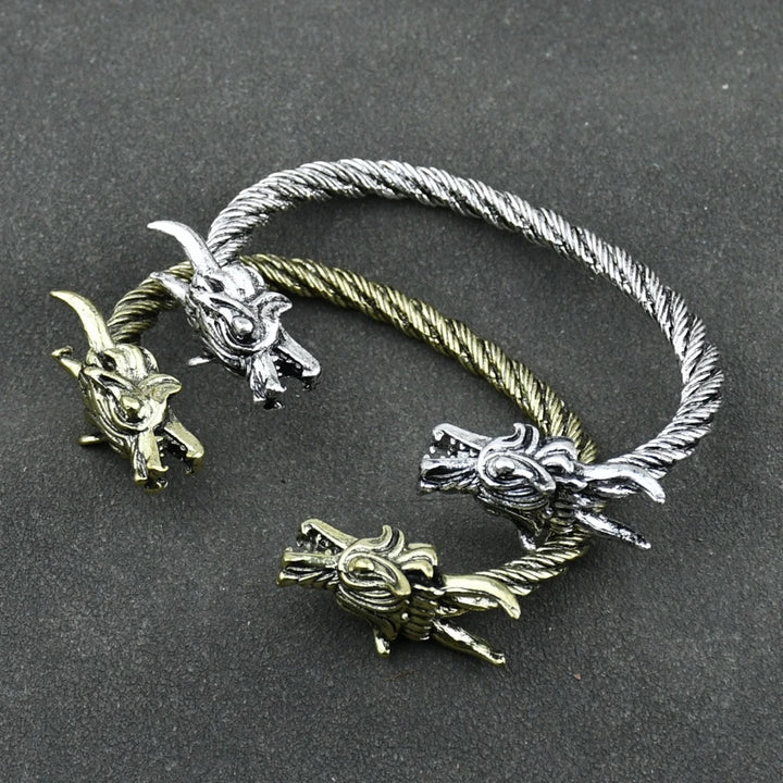 Dragon's Grip: Gothic Punk Viking Cuff Bangle