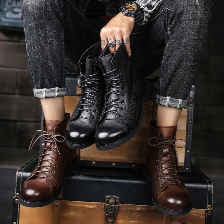 Gentleman’s Gear: Retro Leather Boots for the Bold and Brave!