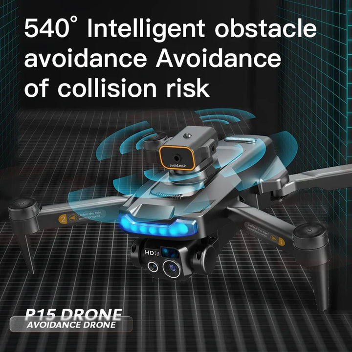 Fly Beyond Limits: P15 Pro 4K Drone with Dual Cameras & Obstacle Avoidance