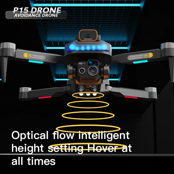 Fly Beyond Limits: P15 Pro 4K Drone with Dual Cameras & Obstacle Avoidance