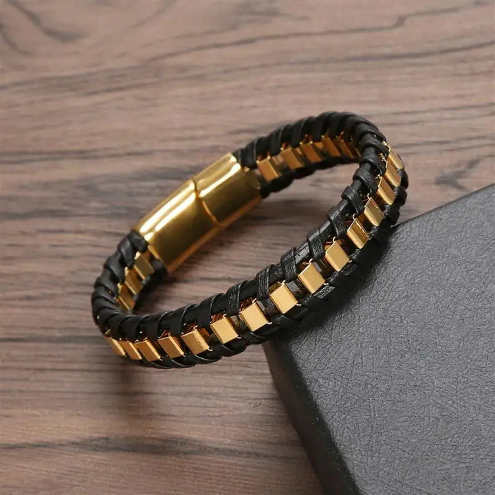 Rugged Rebel: Braided Leather Bracelet for the Bold & Stylish!