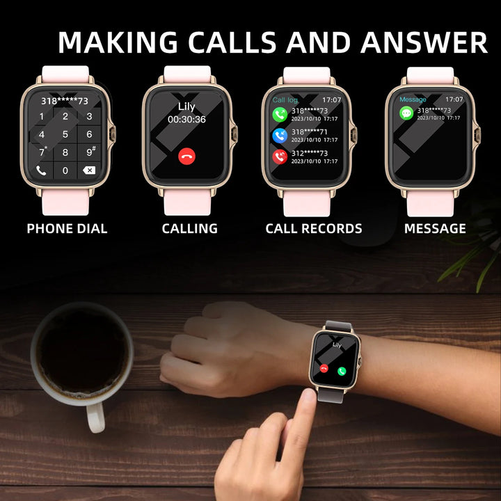 Waterproof Watch, Smarter Moves: Your All-in-One Tracker! Alerts for Iphone & Android