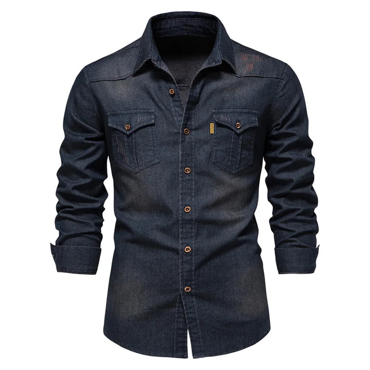 Denim Days: Long Sleeve Slim-Fit Shirt – Classic Style, Modern Vibe!