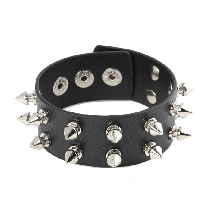 Spike It Up: The Ultimate Goth Leather Cuff for Bold Statements!