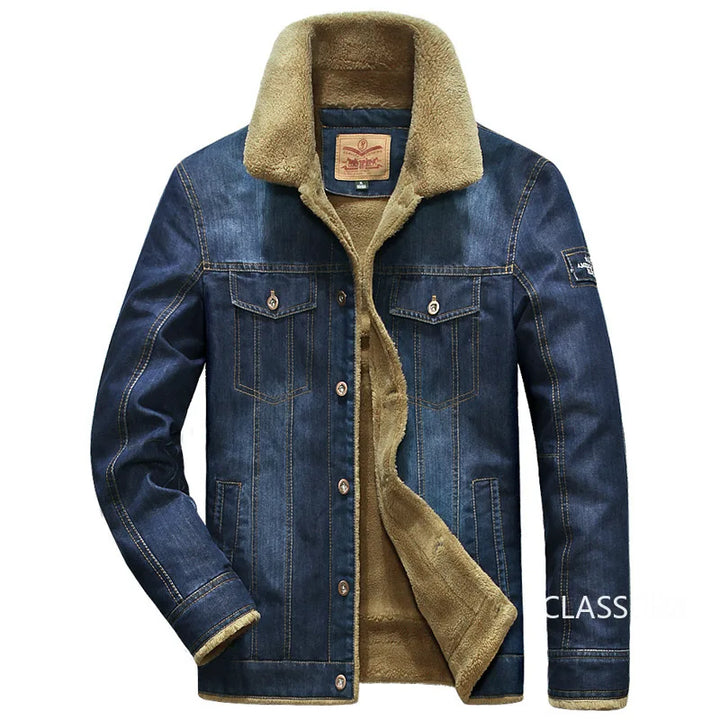 Cozy Cool: Fleece-Lined Denim Jacket – Stay Warm, Look Sharp!