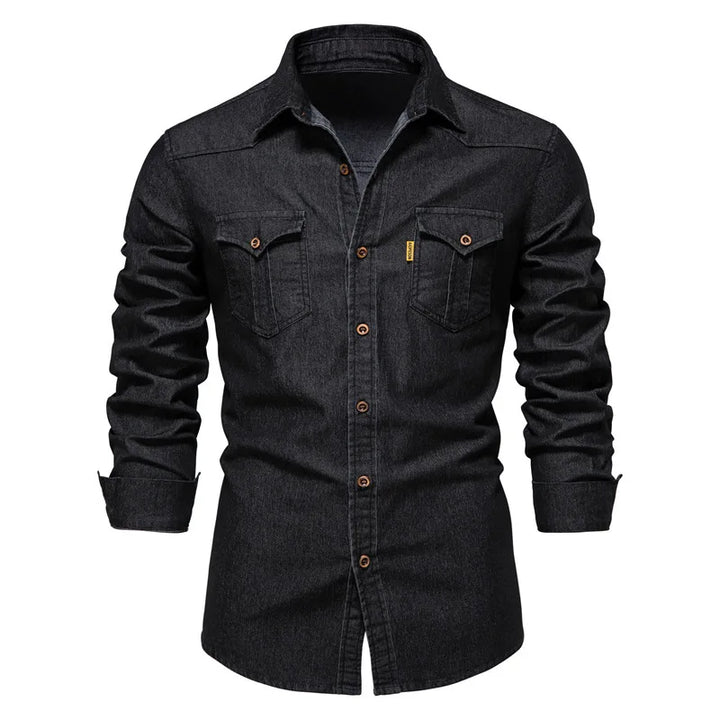 Denim Days: Long Sleeve Slim-Fit Shirt – Classic Style, Modern Vibe!