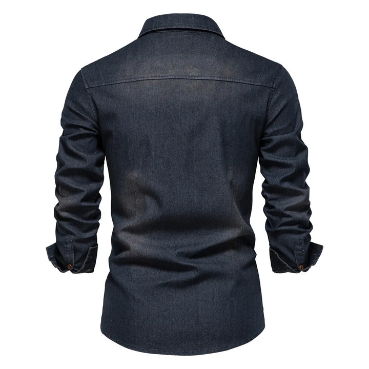 Denim Days: Long Sleeve Slim-Fit Shirt – Classic Style, Modern Vibe!