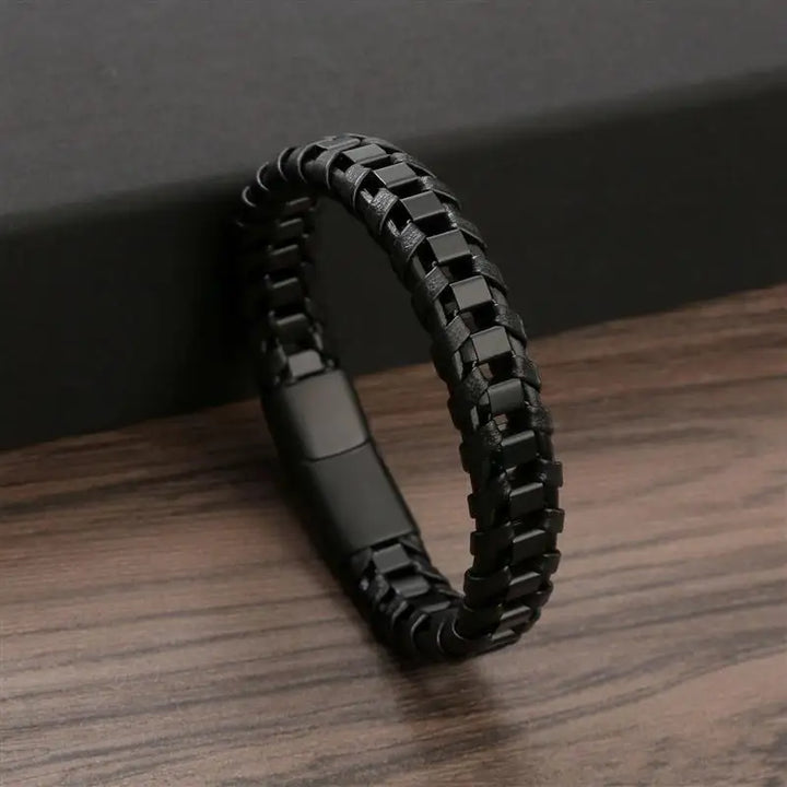 Rugged Rebel: Braided Leather Bracelet for the Bold & Stylish!