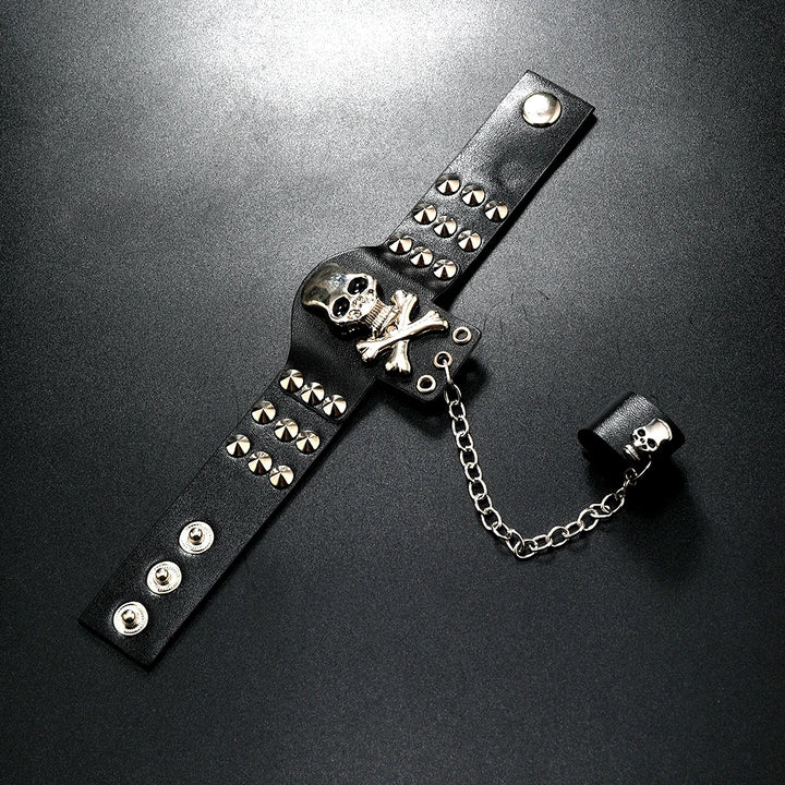 Skeleton Chic: The Ultimate Gothic Rock Bracelet for Halloween Vibes!