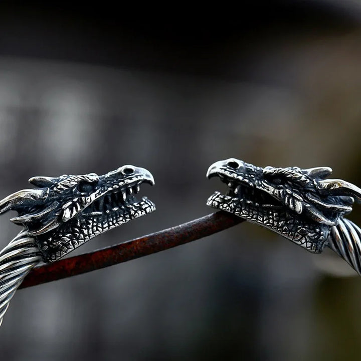 Dragon Duo: Domineering Viking Bracelet